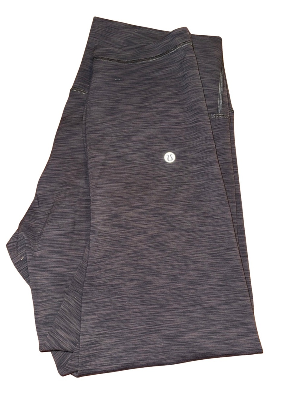 Lululemon Black and Grey Heather Cropped Leggings Size 14